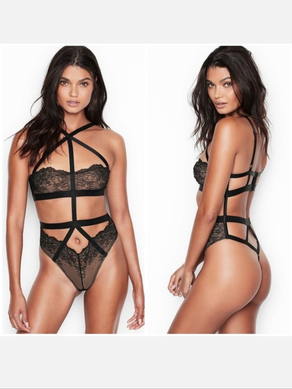 NWT Victoria's Secret sexy black lingerie bra/thong